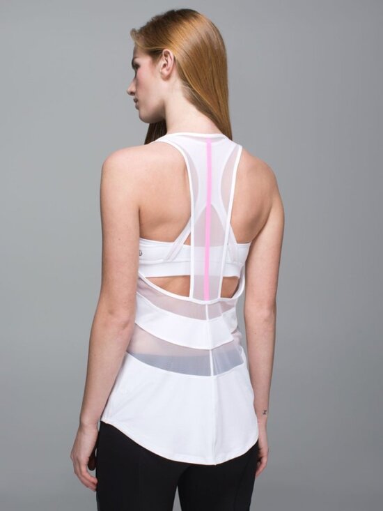 lululemon athletica Tops - Lululemon 🍋 If You're Lucky Tank sz 4 Heathered White/ Raspberry Glo Light